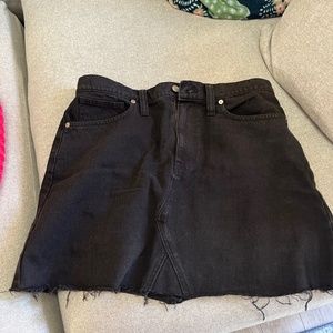 Black denim skirt